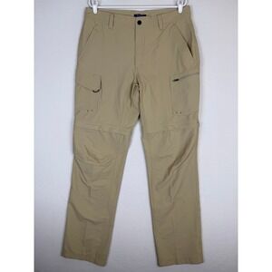 Nepallo Convertible Cargo Pants Mens 34x34 Beige Nylon Ripstop Zip‎ Off Leg